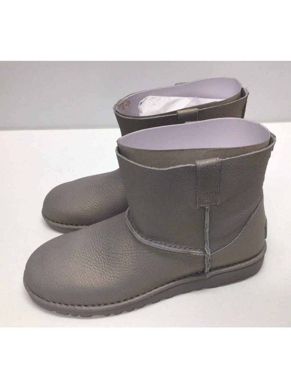 Ugg Classic Unlined Mini Metallic Leather Pull On Booties Boots Size 10 NEW